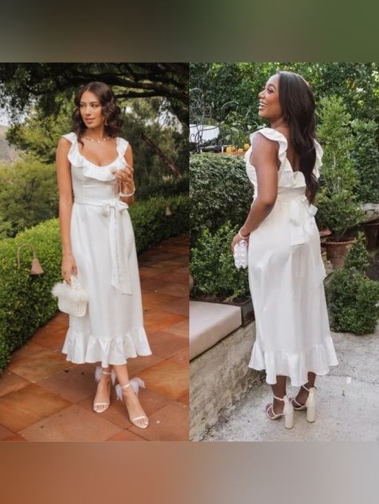 Show Me Your MuMu Dresses & Skirts - Show Me Your Mumu Alexis Ivory Luxe Satin Midi Dress XS Wedding Bridal Party